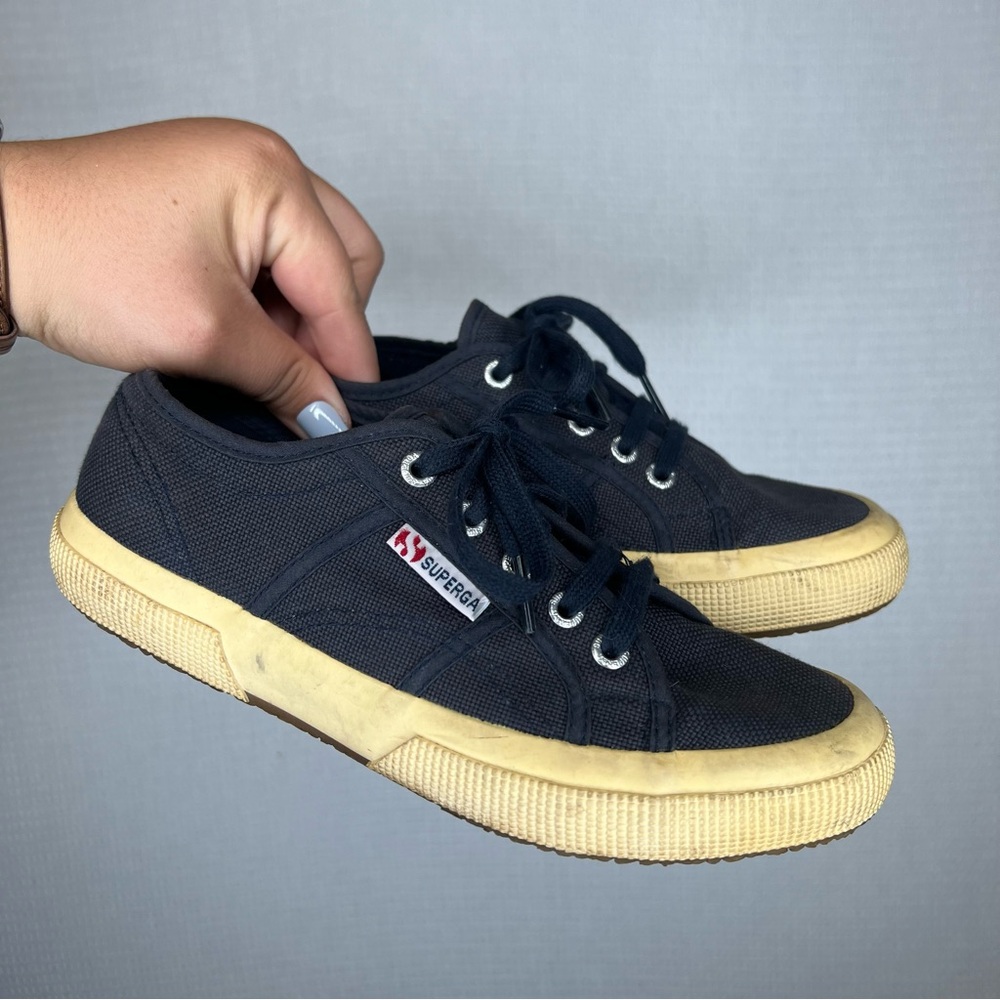 Superga |‎ Size 7 Black and Tan Sneakers Classic Canvas Style